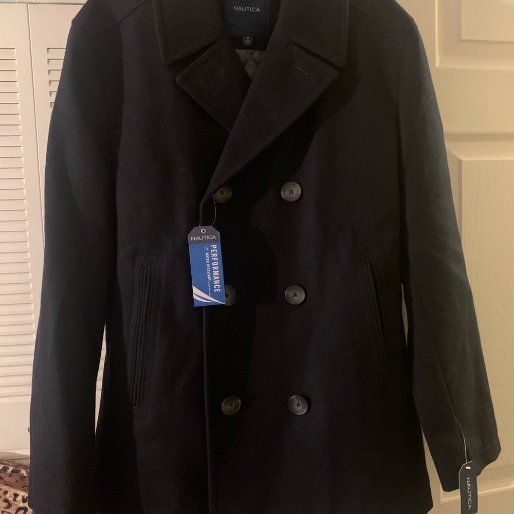 NAUTICA DARK NAVY PEACOAT. Care Dry Clean
Material:Other Fiber, Polyester, Wool. - Picture 5 of 8